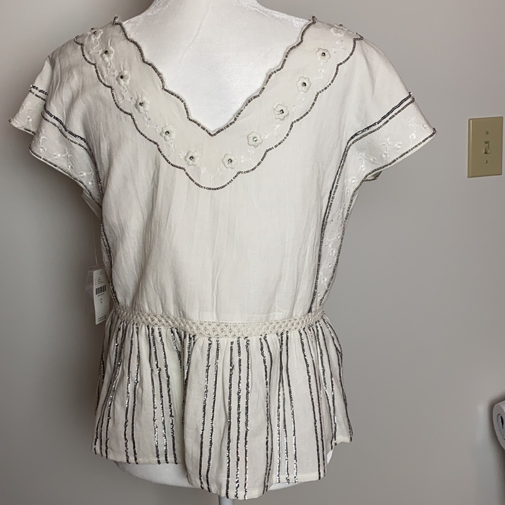 Anthropologie NWT Gorgeous White Top Size S - Picture 6 of 10
